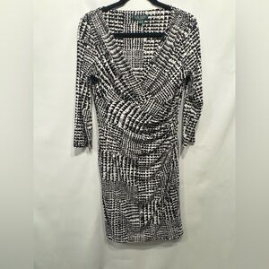 Lauren Ralph Lauren Shirred Faux Wrap Dress size 10